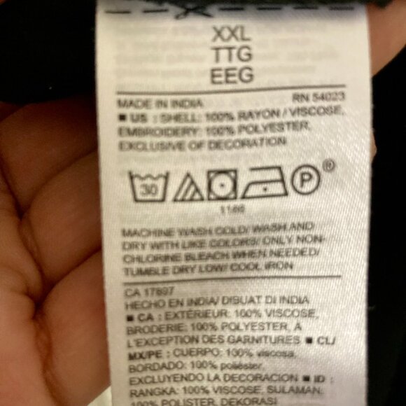 Great Condition, SZ XXL, Tunic Top, Mini Dress, Swim Cover Up Top, Black - Picture 4 of 4